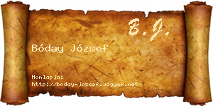 Bóday József névjegykártya