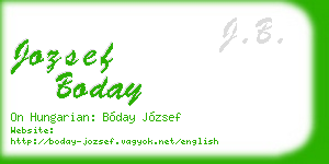 jozsef boday business card